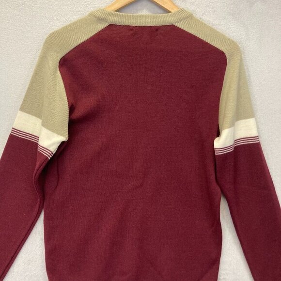 Vintage Topher Colins Canada Wool Blend Sweater Raglan Sleeve Mens Medium M Red - Picture 13 of 16